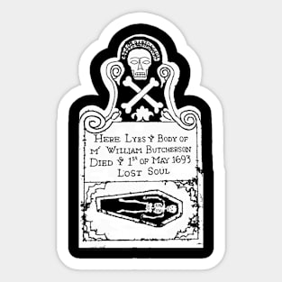 Billy Butcherson's Tombstone Sticker